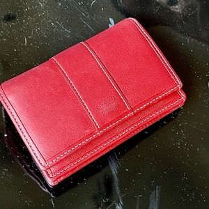 Classic Red Coach Leather Wallet